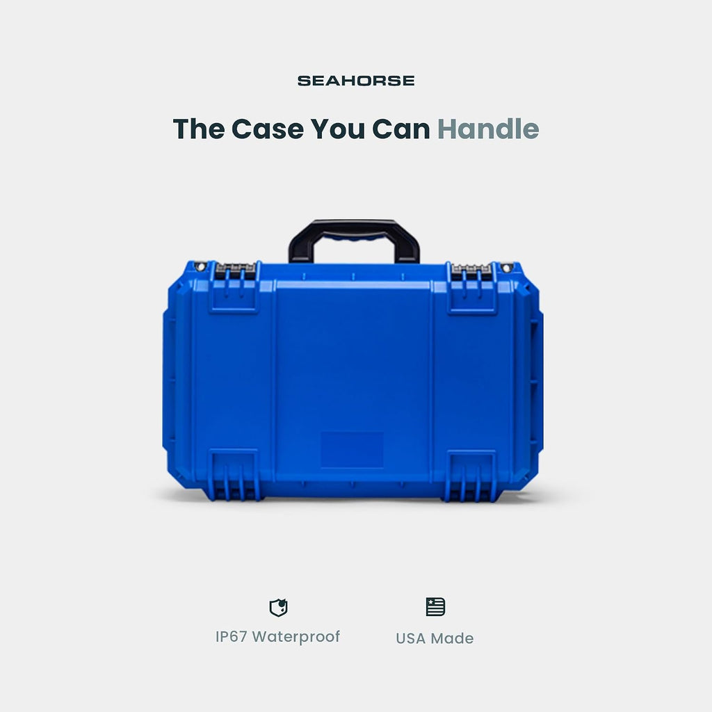 Seahorse 830 Professional Camera Case with Customizable Accuform Foam, TSA Approved, MIL‑Spec, IP67 Waterproof, USA Made for Photographers and Travel Enthusiasts