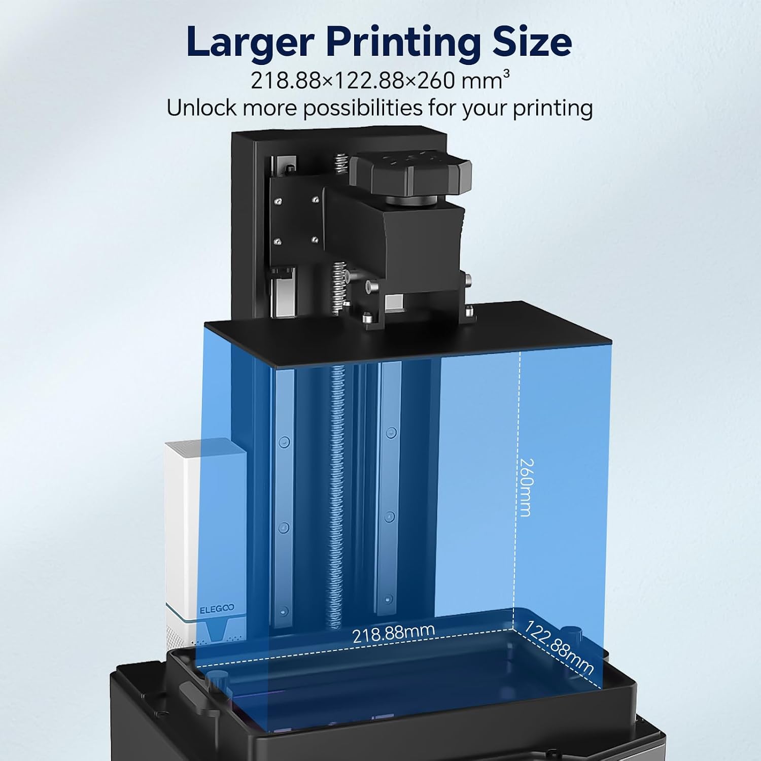 ELEGOO Saturn 3 Ultra 12K MSLA 3D Printer with 10' Monochrome LCD COB Refractive Light Source ACF Release Film WiFi Transfer Printing Size 218.88mm*122.88mm*260mm