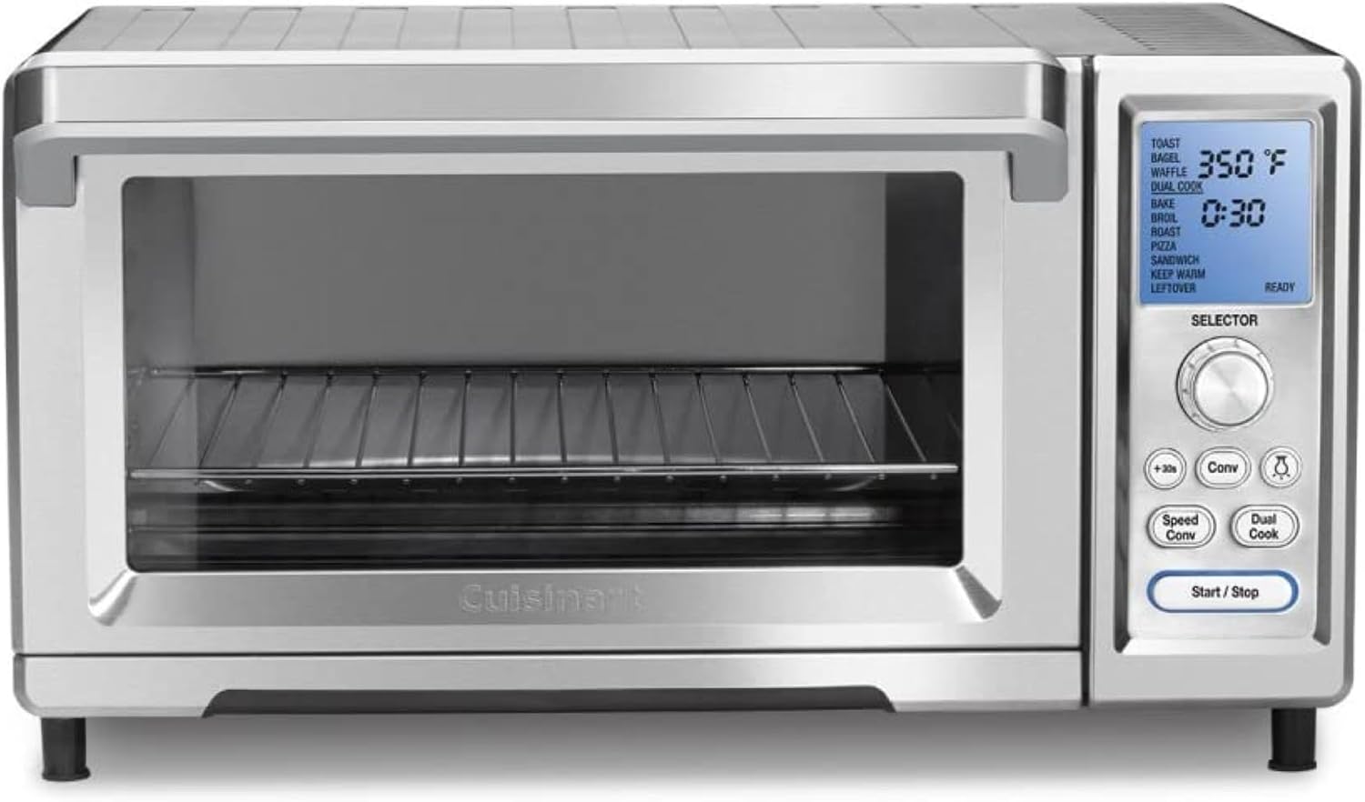 Cuisinart Chef's Convection Toaster Oven, 1800-Watt Electric Oven with 15 Cooking Functions, Fits 13' Pizza, 9'x13' Baking Pan, and Full-Size Chicken, Nonstick Interior, TOB-260N1NAS, Stainless Steel