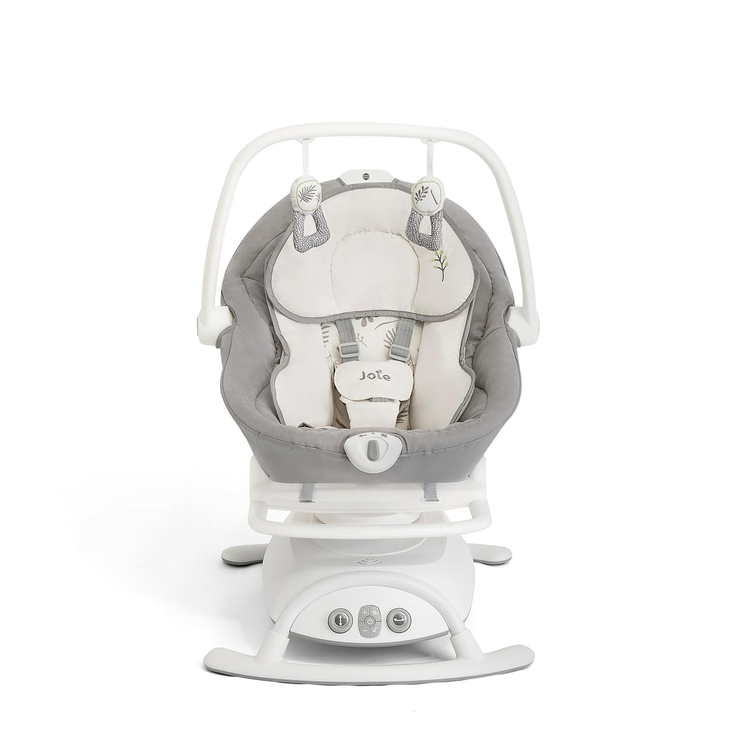 Joie Cinnamon 2-in-1 Glider and Rocker – Multi-Motion Baby Swing and Rocker Combo with Plush Fabrics, Compact Design, and Multiple Recline Positions – Soothing Sounds & Gentle Vibrations (Fern)
