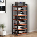 7-Tier Heavy Duty Audio Component Rack 140cm Tall - HiFi Amplifier Rack/Audio-Video Shelving - CD Record Player Stereo Receiver AV Equipment Cabinet Display Stand,A