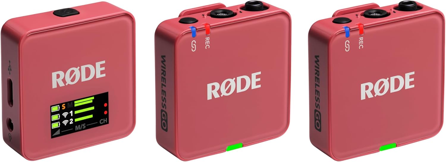 RØDE Wireless GO (Gen 3) – Compact Wireless Mic – Pristine Audio, 32-bit Float Recording, Automatic Level Control, for Phones, Cameras and Computers (Rose)