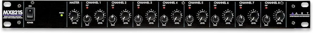 ART MX821S Eight Channel Mic/Line Mixer with Stereo Outputs, MultiColored