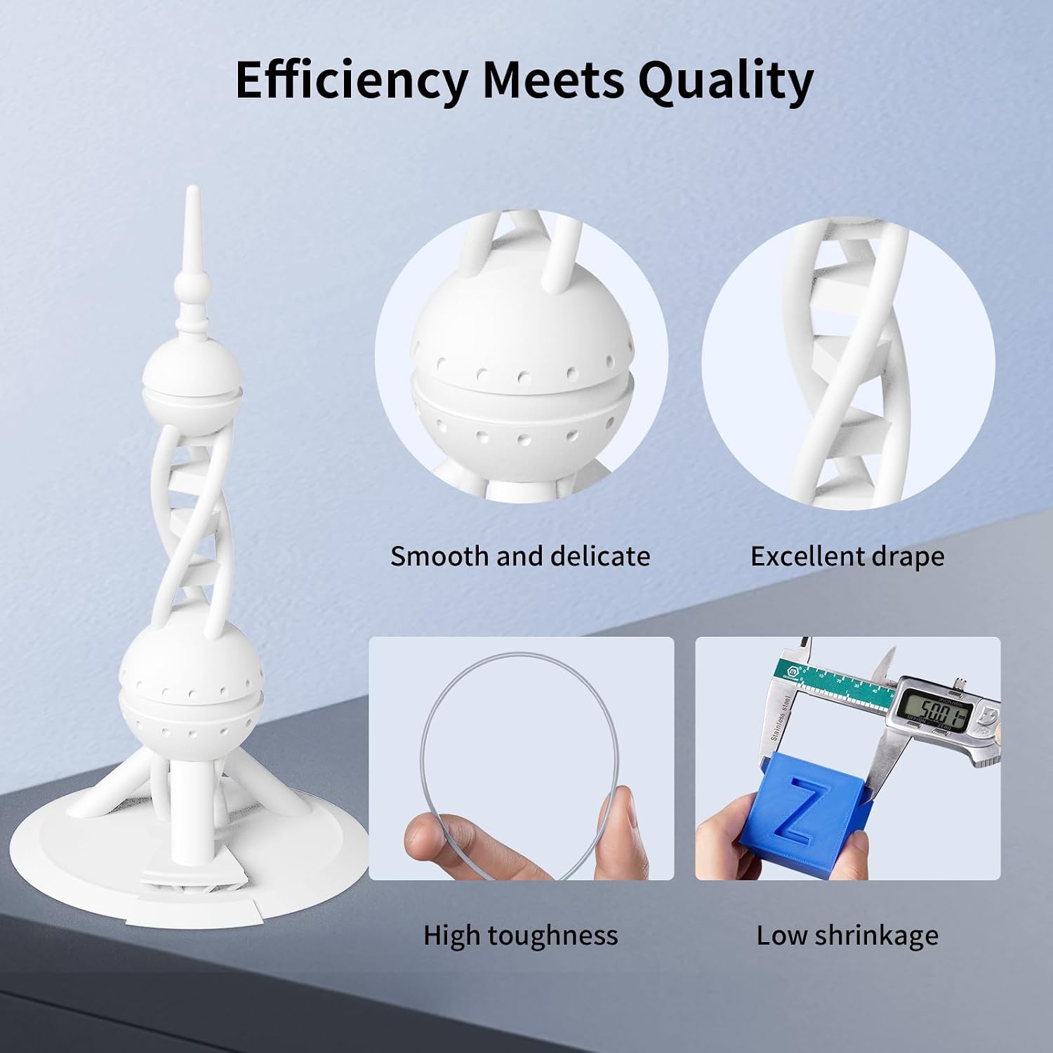 ANYCUBIC High Speed 3D Printer Filament 1.75mm Bundle, Rapid PLA Filament with High Prints Quality, Dimensional Accuracy +/- 0.02mm, 1KG Reusable Spool, 10 Pack Bright White
