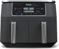 Ninja DZ201 Foodi 8 Quart 6-in-1 DualZone 2-Basket Air Fryer with 2 Independent Frying Baskets, Match Cook & Smart Finish to Roast, Broil, Dehydrate & More for Quick, Easy Meals, Grey