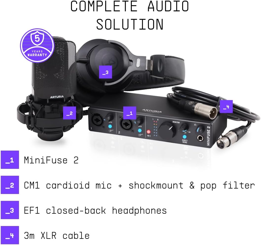 Arturia MiniFuse 2 Recording Pack - Black