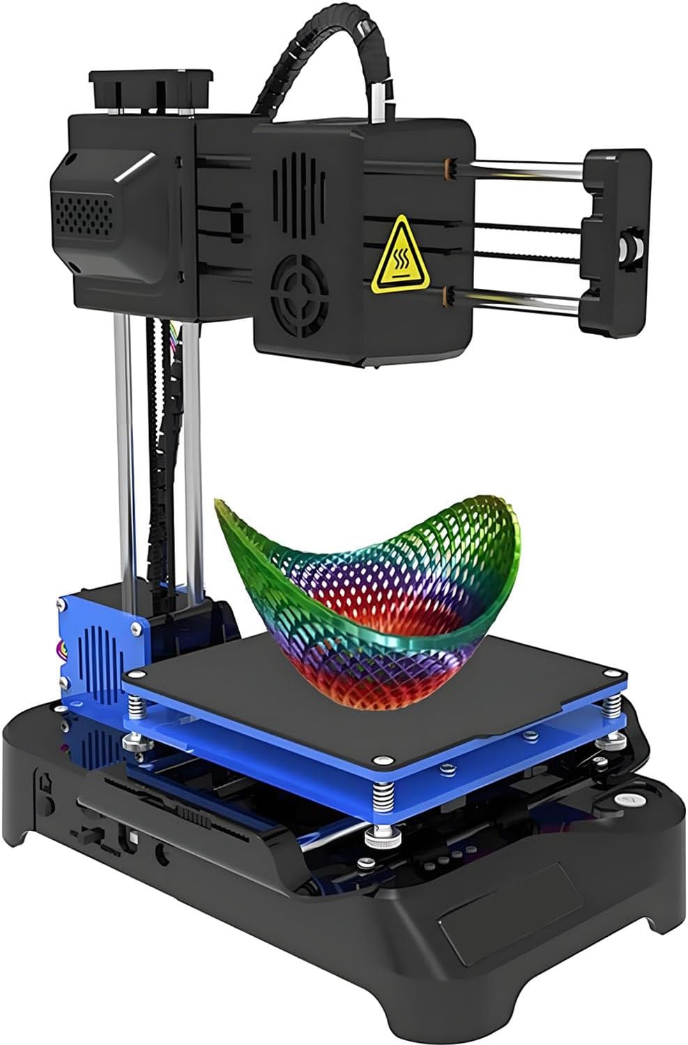 Mini 3D Printer for Kids,100 * 100 * 100mm Print Size,with Pla Filament,USB Cable,Tf Card,Magnetic Removable Plate,Leveling-Free Printer,for Beginners,Kids,Student Education Black