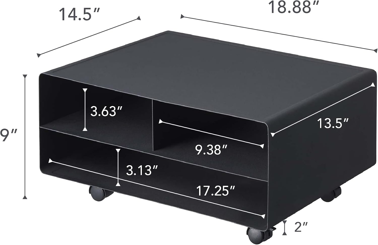 YAMAZAKI Home Tower Desktop Printer Stand - Computer Accessory Office Organizer - Steel