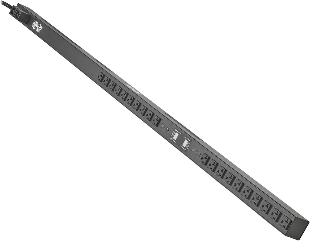 Tripp Lite 2.9kW Metered PDU 30A with Isobar Surge Protection, 3840 Joules, 120V, 24 Outlets Standard NEMA 5-15/20R, 10 ft. Power Cord (L5-30P), 0U Vertical Rackmount, 2-Year Warranty (PDUMV30-ISO)