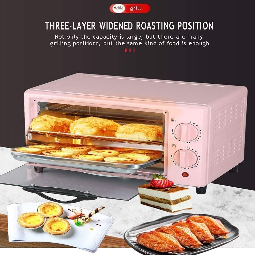 oven mini oven air fryer oven 12L Mini Oven,Multi-Function Convection Countertop Toaster Oven Electric Toaster Oven Toaster Ovens Countertop Toaster Oven Air Fryer, (Color : Pink) ( Color : Rojo , S