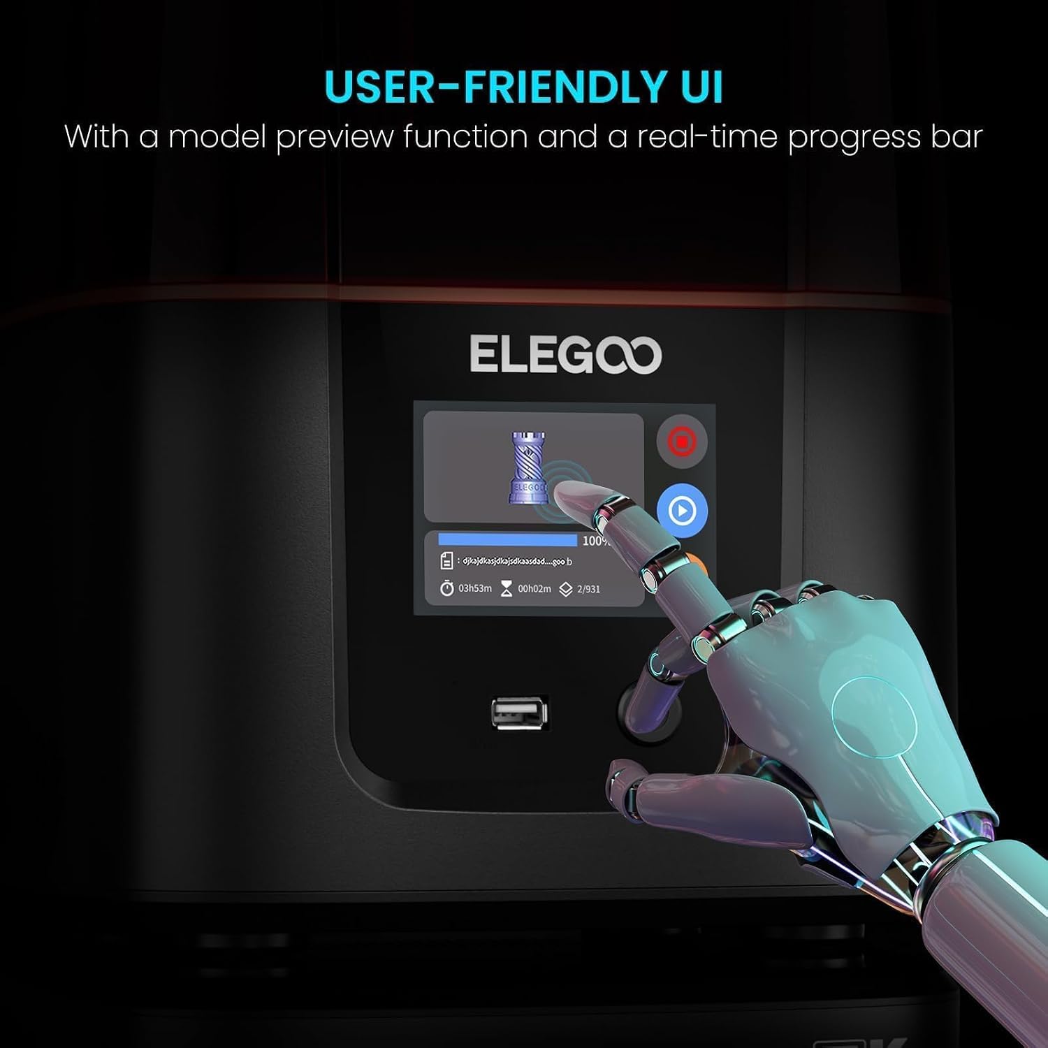 ELEGOO Mars 4 MSLA 3D Printer with 7' 9K Monochrome LCD, UV Resin Photocuring Printer, Multiple Print Modes, Printing Size of 6.04 × 3.06 × 6.89 inches