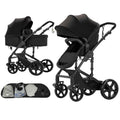 2 in 1 Baby Stroller, One Click Folding Convertible Newborn Infant parm, Reclining Buggy That can be Pushed Forward and Backward, New Born Pushchair 0-36 Month (2US588-BLACK)