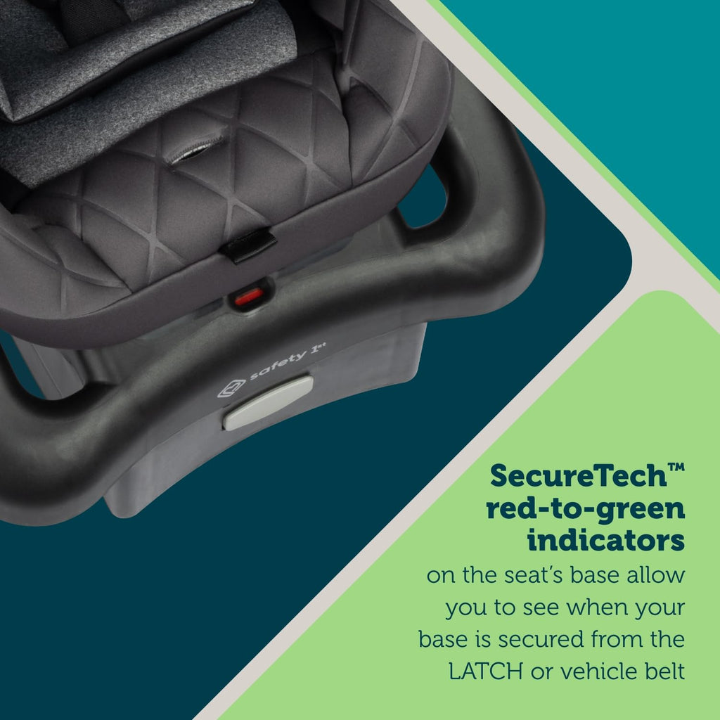 Safety 1ˢᵗ® onBoard™ Insta-Latch™ DLX Infant Car Seat with Base, Baby Car Seat for 4-30 lbs., Rear Facing Car Seat, Newburyport