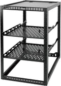 Tecmojo 20U Open Frame Network Rack for IT & AV Gear, AV Rack Floor Standing or Wall Mounted,with 2 PCS 1U Rack Shelves & Mounting Hardware,Network Rack for 19' Networking,Audio and Video Device