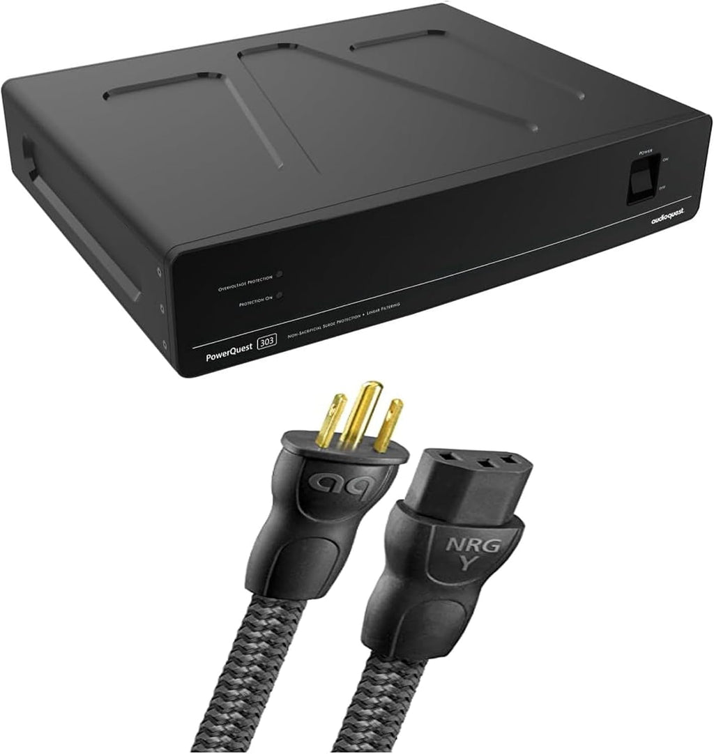 AudioQuest PQ303NA PowerQuest 303 12 Outlet Surge Protector with an AudioQuest NRGY3US01 1.0M Low-Noise AC Power Cable (2023)