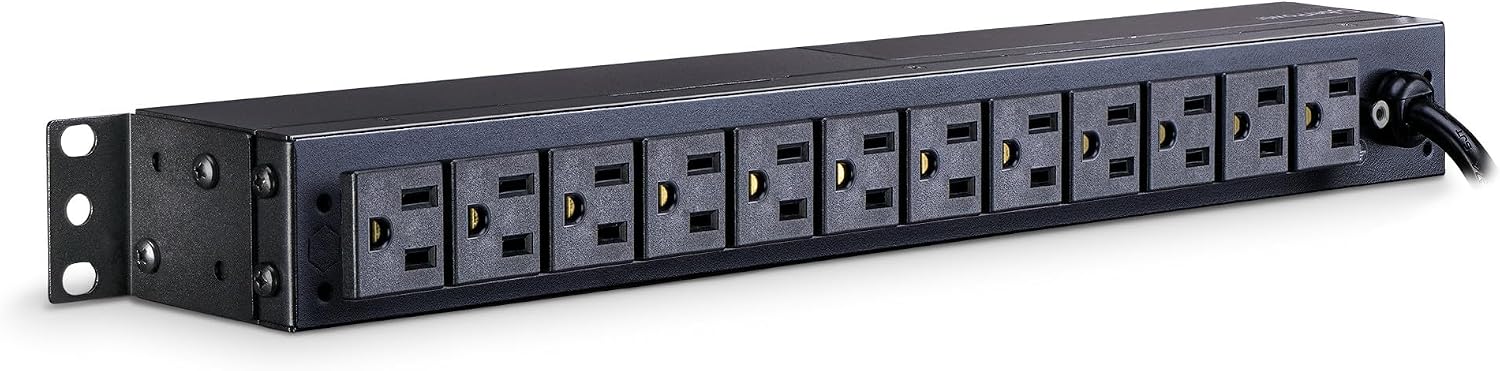 CyberPower RKBS15S4F12R Rackbar Surge Protector, 120V/15A, 16 Outlets, 15 Foot Power Cord, 1U Rackmount, UL Listed