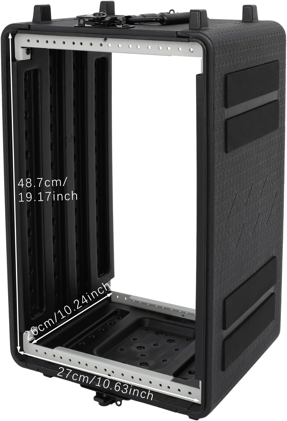 6U Rack Case, Dust-Proof 6U Rack Case with Microphone Storage Compartments, Countertop Rectangular 6U Rack Case with Practical Handle for Equalizers, Amplifiers, Speakers, Audio Equipment