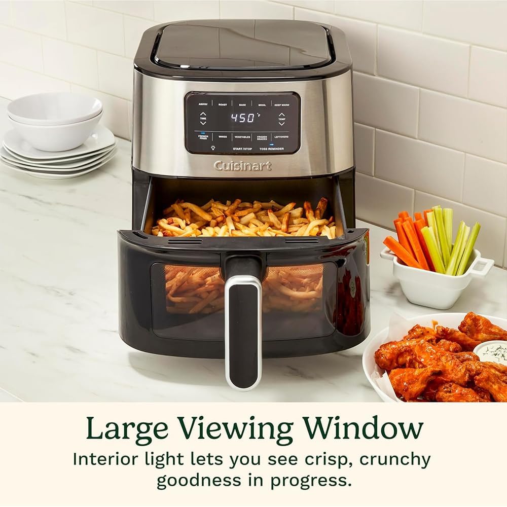 Cuisinart AIR200 Air Fryer Oven 6-Qt Basket Air Fryer Stainless Steel Bundle with 2 YR CPS Enhanced Protection Pack