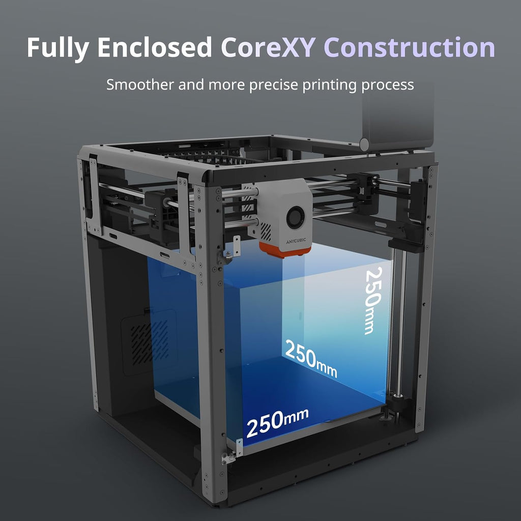 Anycubic Kobra S1 3D Printer Only, 600mm/s High Speed Printing and Full Auto Leveling, Free-Clogging Extruder with 320℃ Hotend, Mental CoreXY Strucuture Built-in Camera, 44dB Low Noise 250*250*250mm