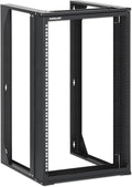 Intellinet 15U 19' 2 Post Open Frame Server Wall Mount Rack - 180 Degree Gate Swing, Flatpacked, Antistatic Powder Coated Steel – for IT Network Equipment & AV Devices – 3 Yr Mfg Warranty – 716208