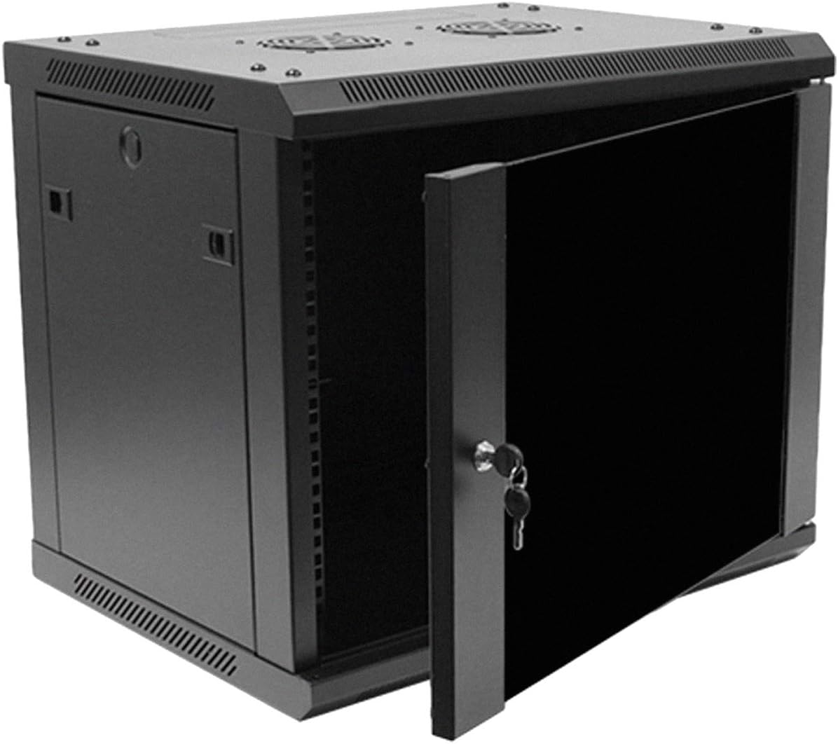 Navepoint 9U Deluxe IT Wallmount Cabinet Enclosure 19-Inch Server Network Rack with Locking Glass Door - Black
