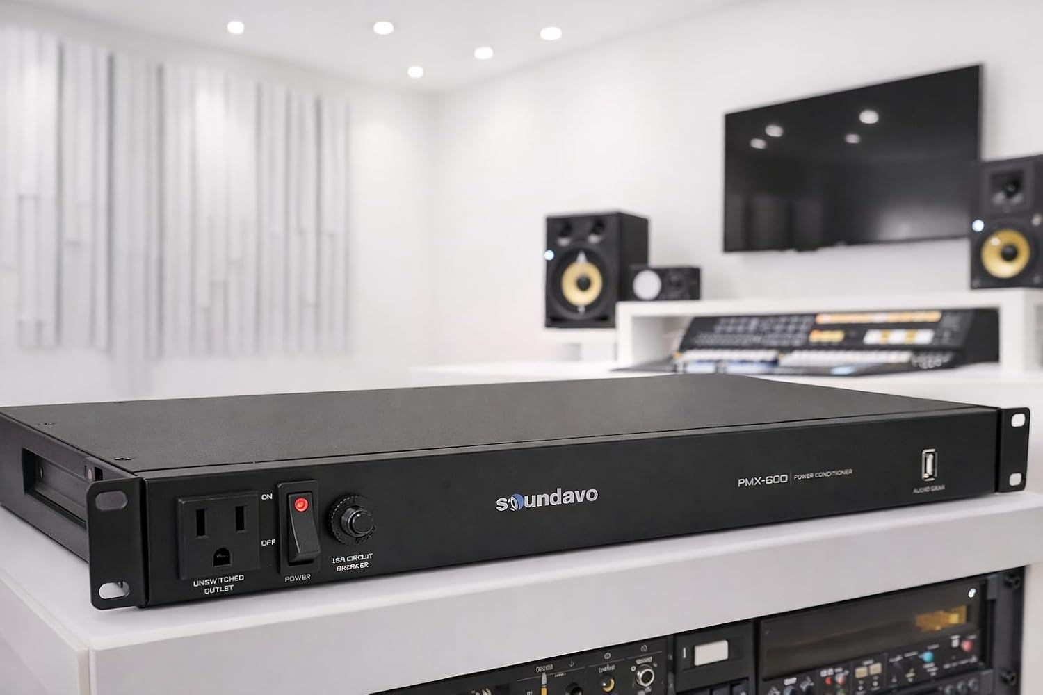 PMX-600 Rack-mount 1U Power Conditioner/Surge Protection - Noise Filtering (No Sequencer Function)