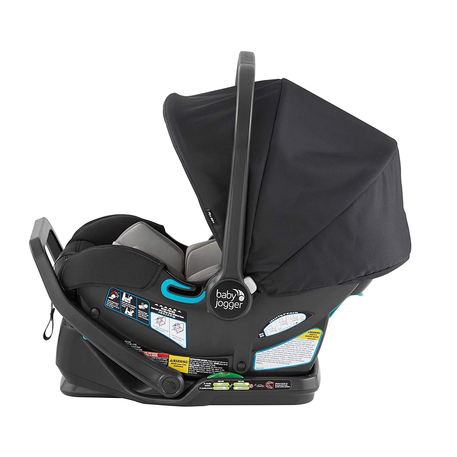 Baby Jogger® City Go 2 Infant Car Seat, Baby Travel Car Seat, Included RapidLock Carseat Base, Pike Exclusive Includes Leatherette Handlebar and Premium Fabrics, Slate