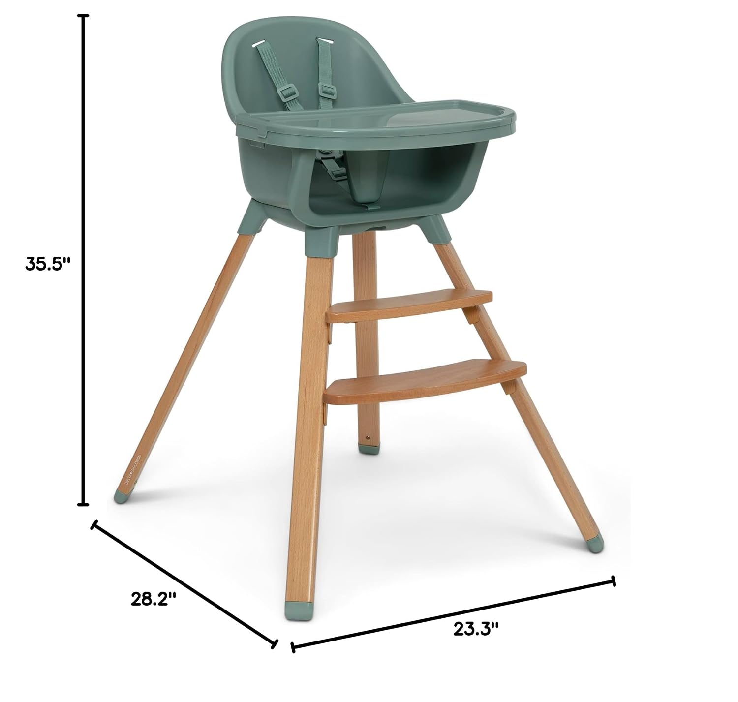 Delta Children - babyGap Otto 3-in-1 High Chair - High Chair Converts to Toddler Dinning Chair and Booster Seat - Dishwasher Safe Meal Tray - FSC-Certified Wood, Sage Green