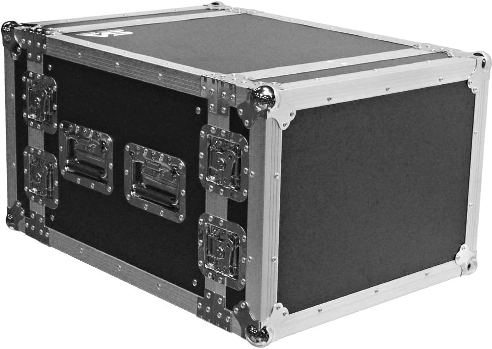 Seismic Audio - SATAC8U - Heavy Duty 8 Space ATA Rack Case - 8U PA DJ Amplifier Flight Road Case - Pro Audio DJ Rack