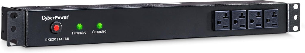 CyberPower RKBS20ST4F8R Rackbar Surge Protector, 120V/20A, 12 Outlets, 15 Foot Power Cord, 1U Rackmount, UL Listed