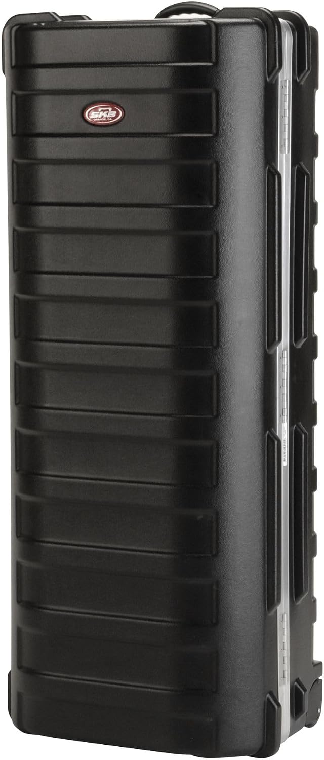 SKB ATA Large Stand Case with Wheels TSA Latches, Durable Transport Solution for Equipment, 49.5x20.25x13.5', Over-Molded Handle, Secure Straps, Black