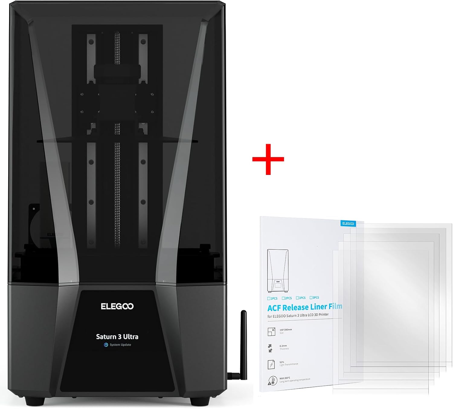 ELEGOO Saturn 3 Ultra MSLA 3D Printer and 5PCS ACF Release Liner Film for Saturn 3 Ultra LCD 3D Printer