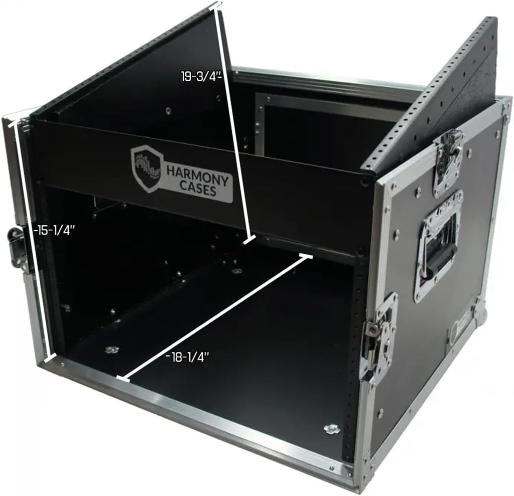 Harmony Audio Case HCM6U DJ Pro Audio 10U Slant Top 8U Vertical Mixer Rack Case New