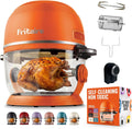 Non Toxic Air Fryer™ Pro | 9-in-1 Glass Air Fryer | Self-Cleaning | 5 Quart | Rotisserie and Tumbler | 400F Vortex For Even Cooking, BPA-Free Teflon Free, Recrisp, Roast, Bake, Orange