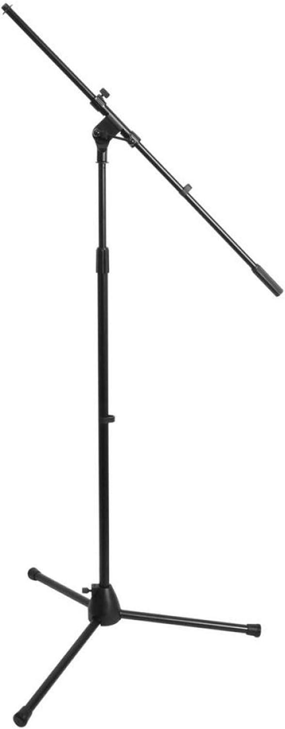 On-Stage MSP7706 Euro Boom 6 Mic Stands w/Travel Bag (For Vocal and Instrument Microphones, Height-Adjustable, Rugged, Lightweight, Steel, Standard Threading, Folding Tripod, Durable, Black)
