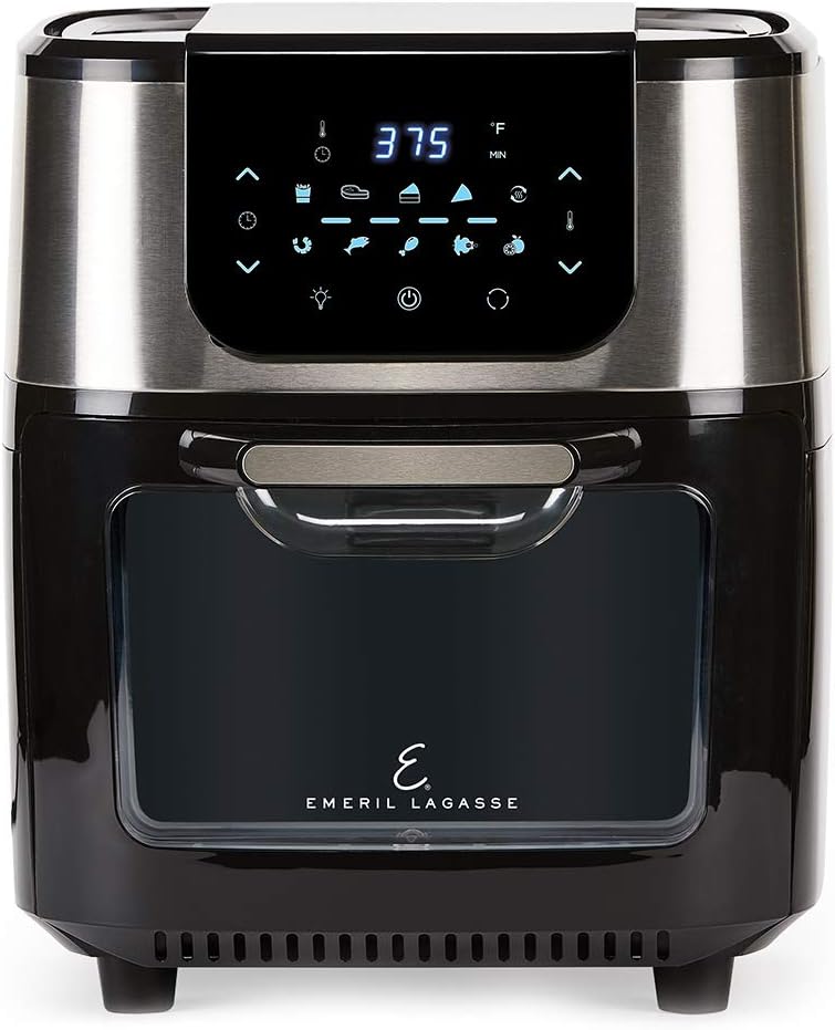 Emeril Lagasse AirFryer Pro with Rotisserie and Dehydrate, 6 Quart, Black and Stainless Finish