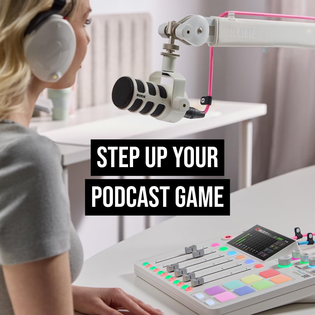 RØDE RØDECaster Pro II All-in-One Production Solution for Podcasting, Streaming, Music Production and Content Creation (White)