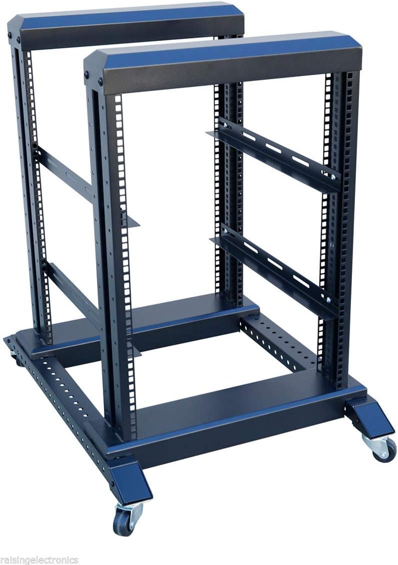 Server Rack Open Frame Rack 4 Post 19 inch Adjustable Server/Audio Rack Cold Rolled Steel(15U,17 Depth)