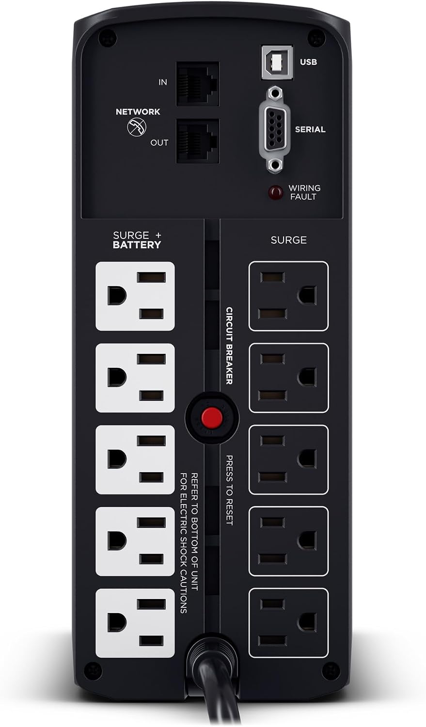 CyberPower CP850PFCLCD PFC Sinewave UPS Battery Backup and Surge Protector, 850VA/510W, 10 Outlets, AVR, Mini-Tower, UL Certified