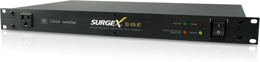 SurgeX SX-1115-RT Rack Mount Surge Eliminator - Surge Protector/Power Conditioner for Audio, Video, Security & IT - 120 Volt/15 Amp, 1U