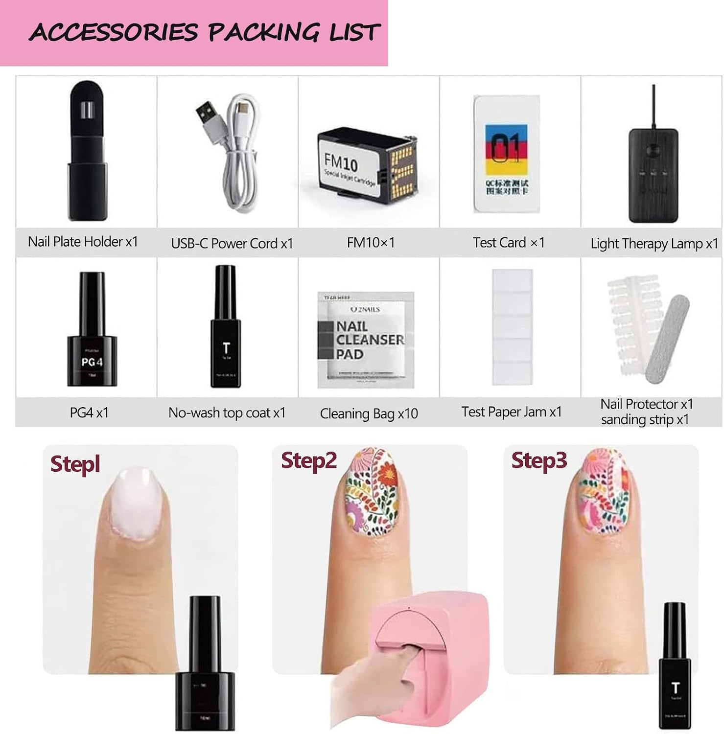 3D Nail Printer Robot - Smart Digital Nail Art Machine for Kids & Nail Salons, 1000+ Designs, Quick 30s Printing Time, Perfect for Nail Lovers & Manicure Enthusiasts