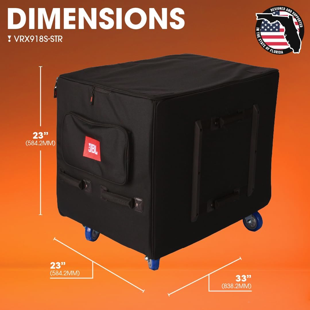 JBL Bags Rolling Sub Transporter Bag for VRX918S Speaker, Black (VRX918S-STR)
