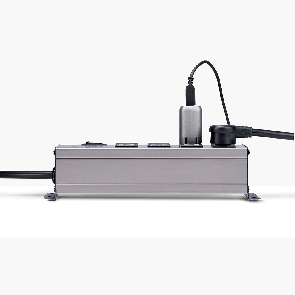 StarTech.com Flat Plug 8-Outlet Heavy Duty Industrial Power Strip 125V/15A with Surge Protector, EMI/RFI Isolation, Mountable PDU, 12ft/3.6m Extension Power Cord, NEMA 5-15P/R, TAA