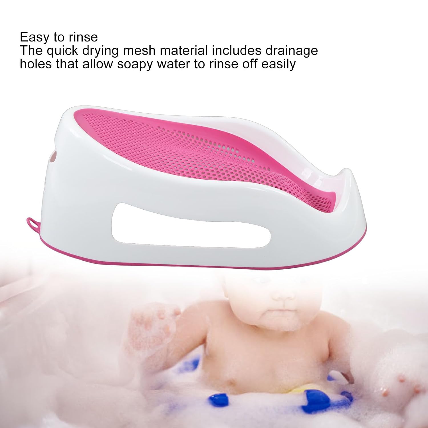 Summer Clean Rinse Baby Bather, Bath Support for Use on The Counter, in The Sink or in The Bathtub, TPE Soft Silicone Baby Bath Seat, Use from Birth Until Sitting Up ()