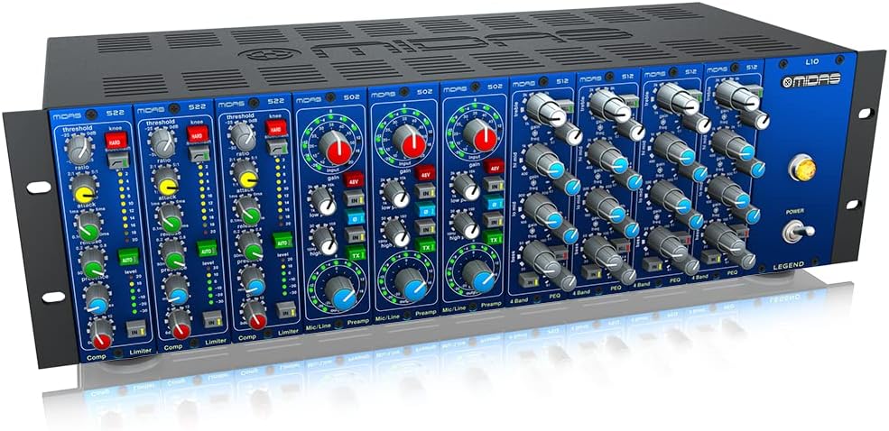 Midas LEGEND L10 500 Series Rackmount Chassis for 10 Modules with Advanced Audio Routing