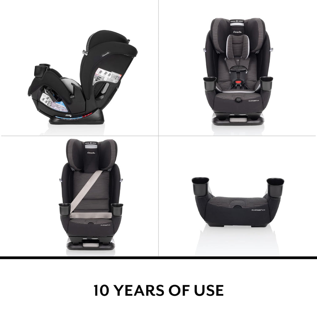Evenflo All4Stages Slim 4-in-1 Convertible Car Seat (Tybee Black)