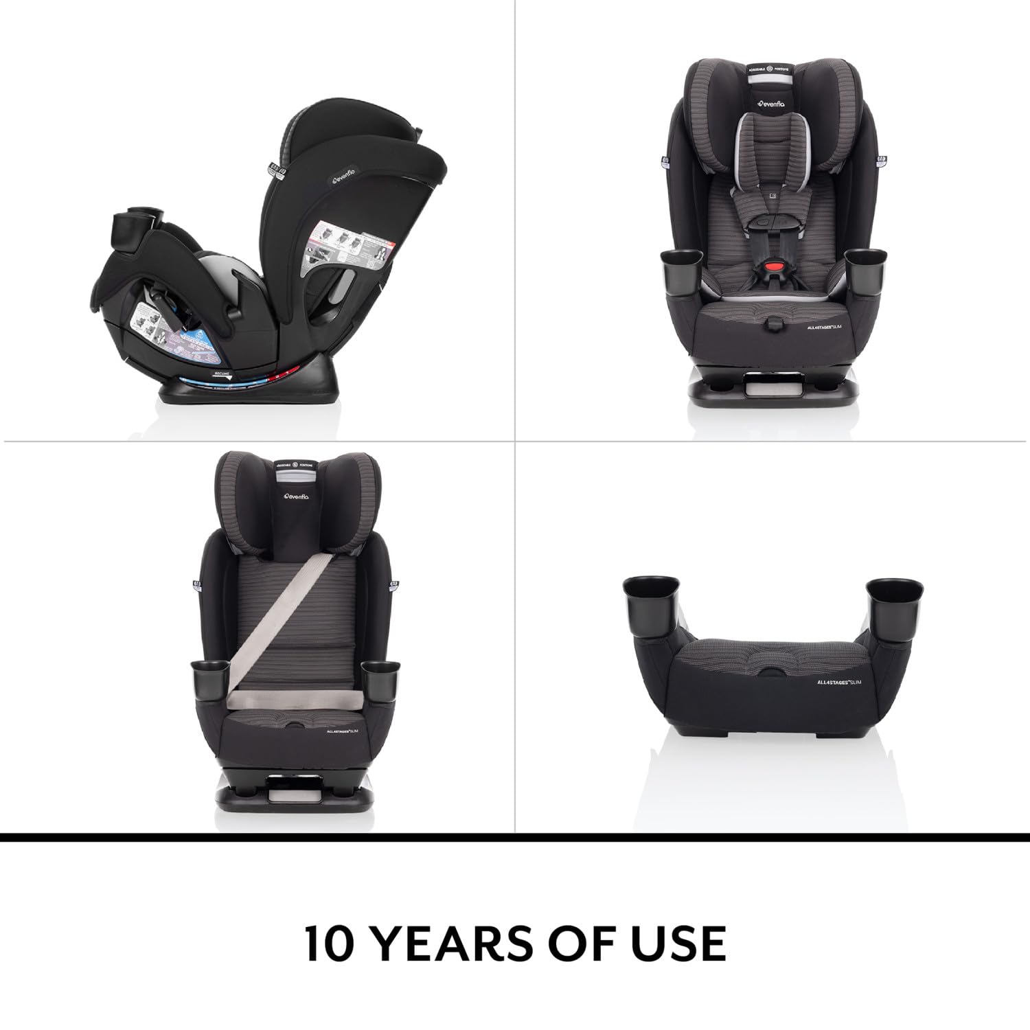 Evenflo All4Stages Slim 4-in-1 Convertible Car Seat (Baldwin Gray)
