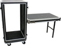 20 Space (20U) ATA Rack Amp Road Shock Mount Case (20' Deep) w/ Casters & Lid Table