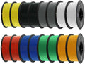 PLA 3D Printer Filament 1.75mm, 16KG Bulk Bundle (2KG Each of 8 Colors: Black, White, Gray, Orange, Red, Yellow, Blue, Green), +/- 0.02mm Accuracy, Tangle-Free, Wide FDM Compatibility