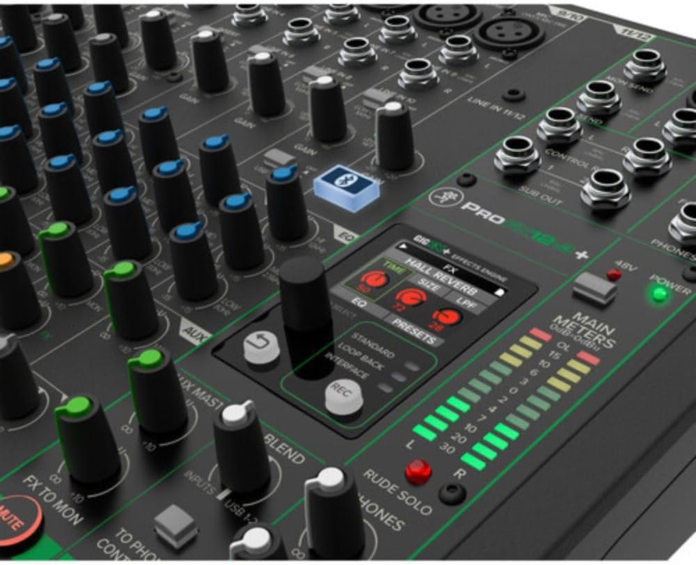 Mackie ProFX12v3+ 12-Channel Analog Mixer with Built-In FX, USB Recording, and Bluetooth Bundle with G-MIXERBAG-1515 Padded Nylon Mixer/Equipment Bag and Stereo Breakout Cable 10'